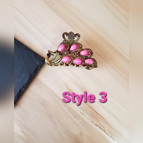 Pink Retro Style Fashion Hair Clips Hair Claws 4 Styles To Choose From - Picture 1 of 9